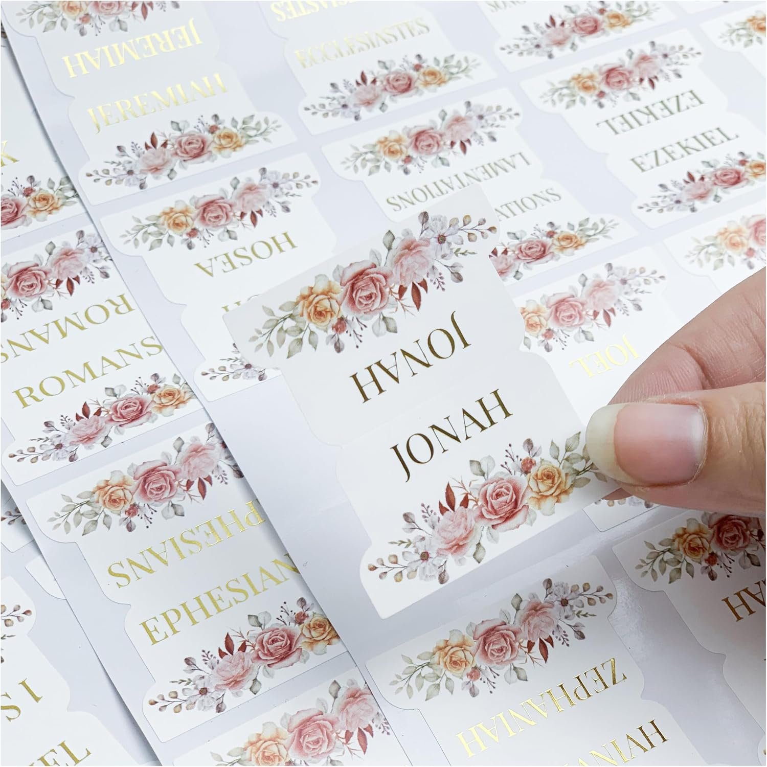 Bible Tabs for Women, Laminated Gold Foil Bible Index Tabs, 80 Tabs