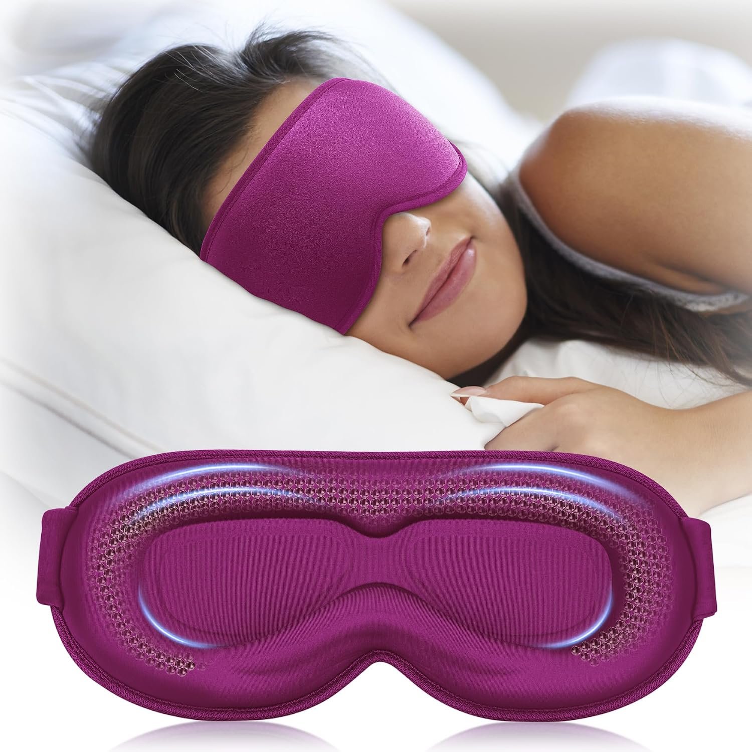 FACEMOON 3D Blackout Weighted Sleep Mask for Women, Relaxation Gift for Mom