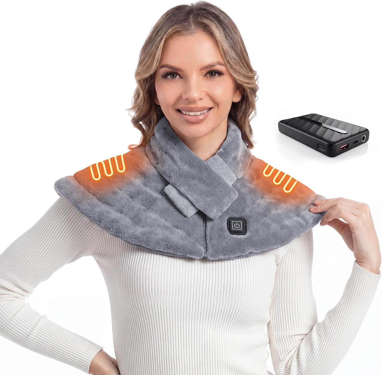 Portable Cordless Heating Pad for Neck and Shoulders Back, 10000mAh Battery