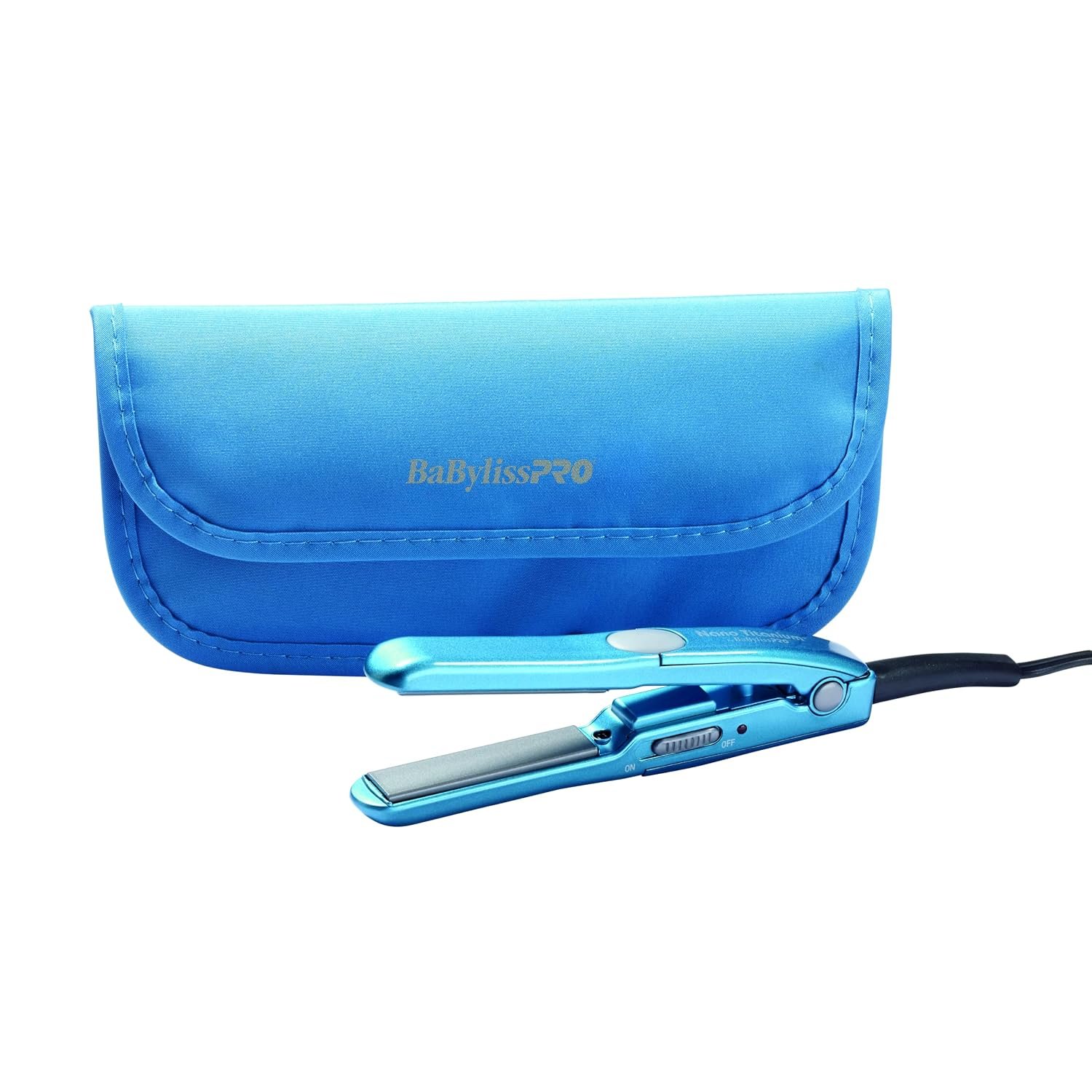 BaBylissPRO Nano Titanium Mini Flat Iron Hair Straightener, 0.5″ Hair Straightener Iron for Touch Ups & All Hair Types, Perfect for Travel