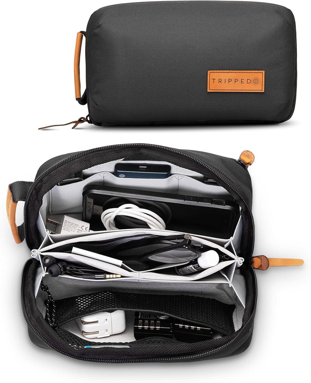 TRIPPED Travel Gear Tech Organizer Pouch for Cables and Accessories