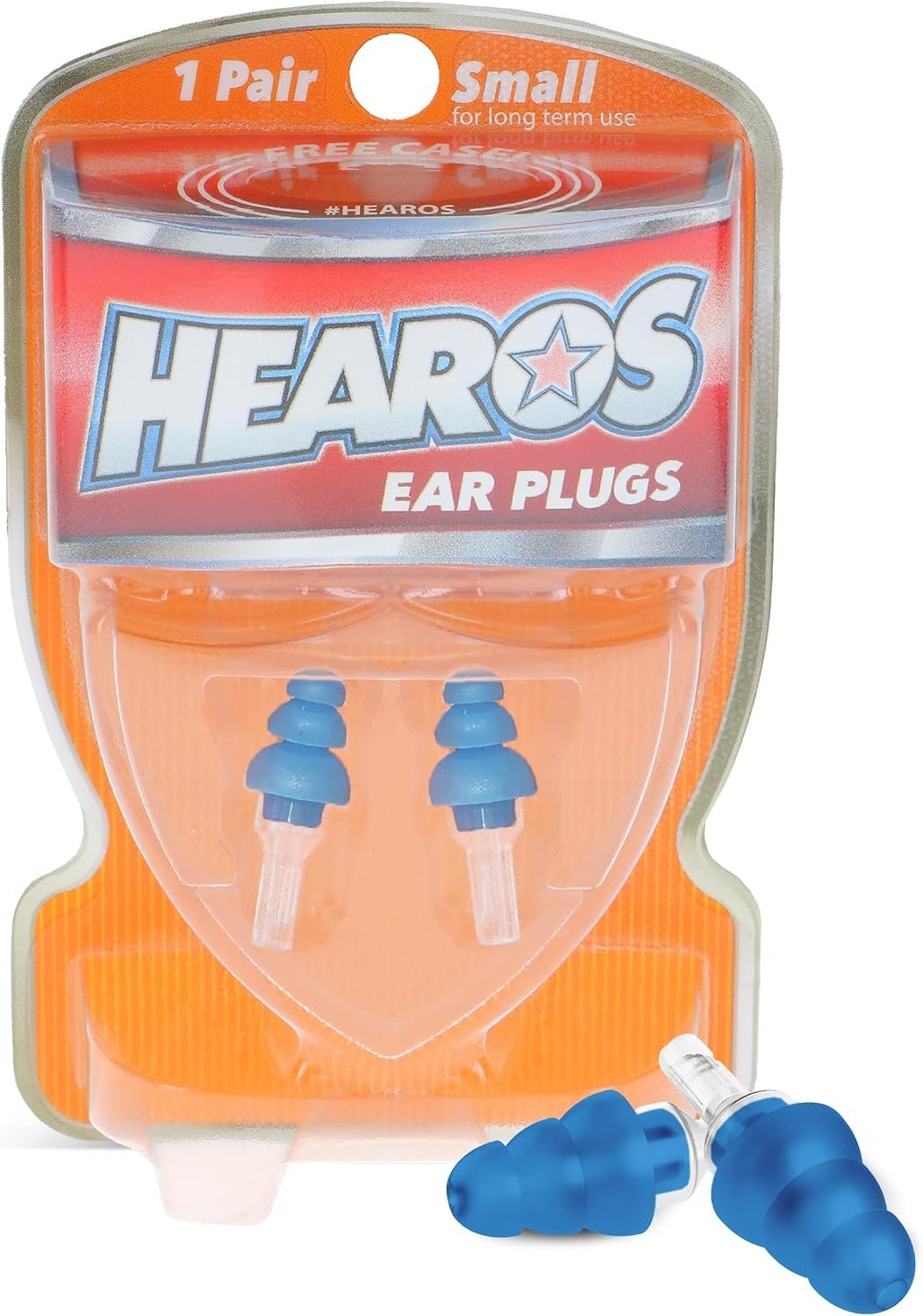 HEAROS High Fidelity Series Ear Plugs with Free Case, NRR 12, 1 Pair, Silicone, Hypoallergenic (311)