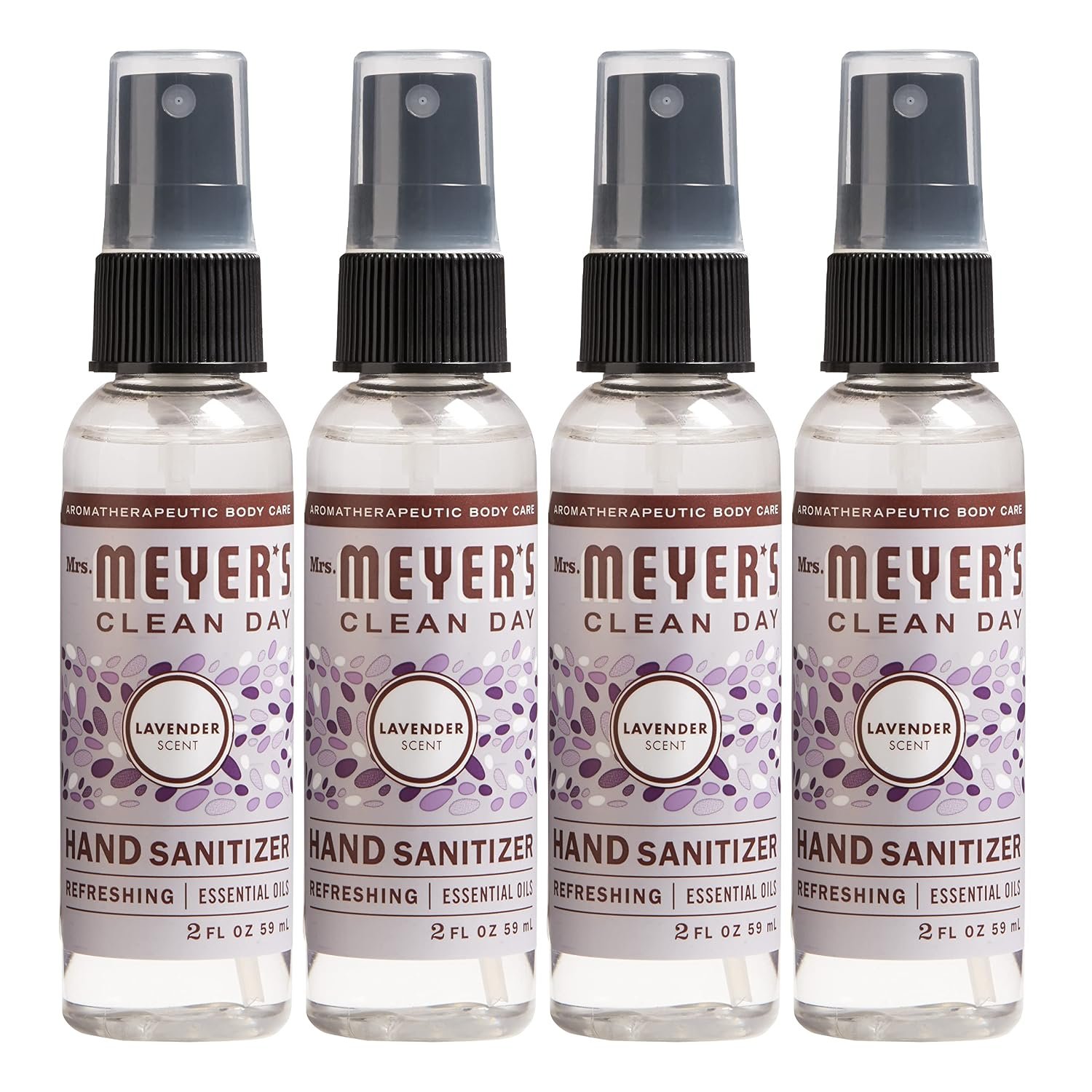 MRS. MEYER’S CLEAN DAY Hand Sanitizer Spray, Lavender, 2 fl oz, 4 Pack