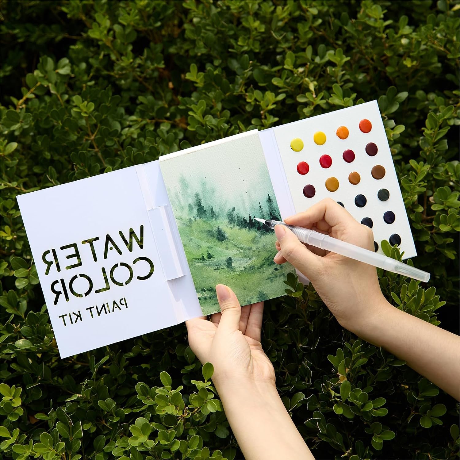 MEEDEN Portable Watercolor Paint Set: Travel Watercolor Kit 1 Pack