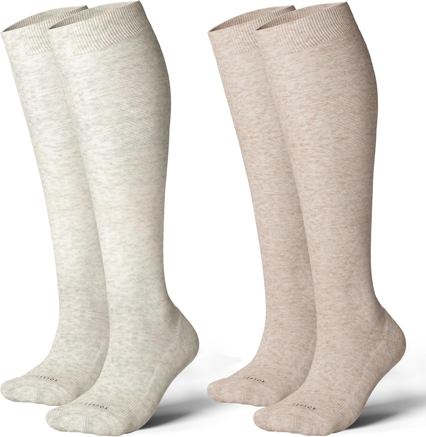 LEVSOX Cotton Compression Socks for Women&Men 20-30mmHg Knee High Cute Support Sock for Nurses Pregnancy Travel