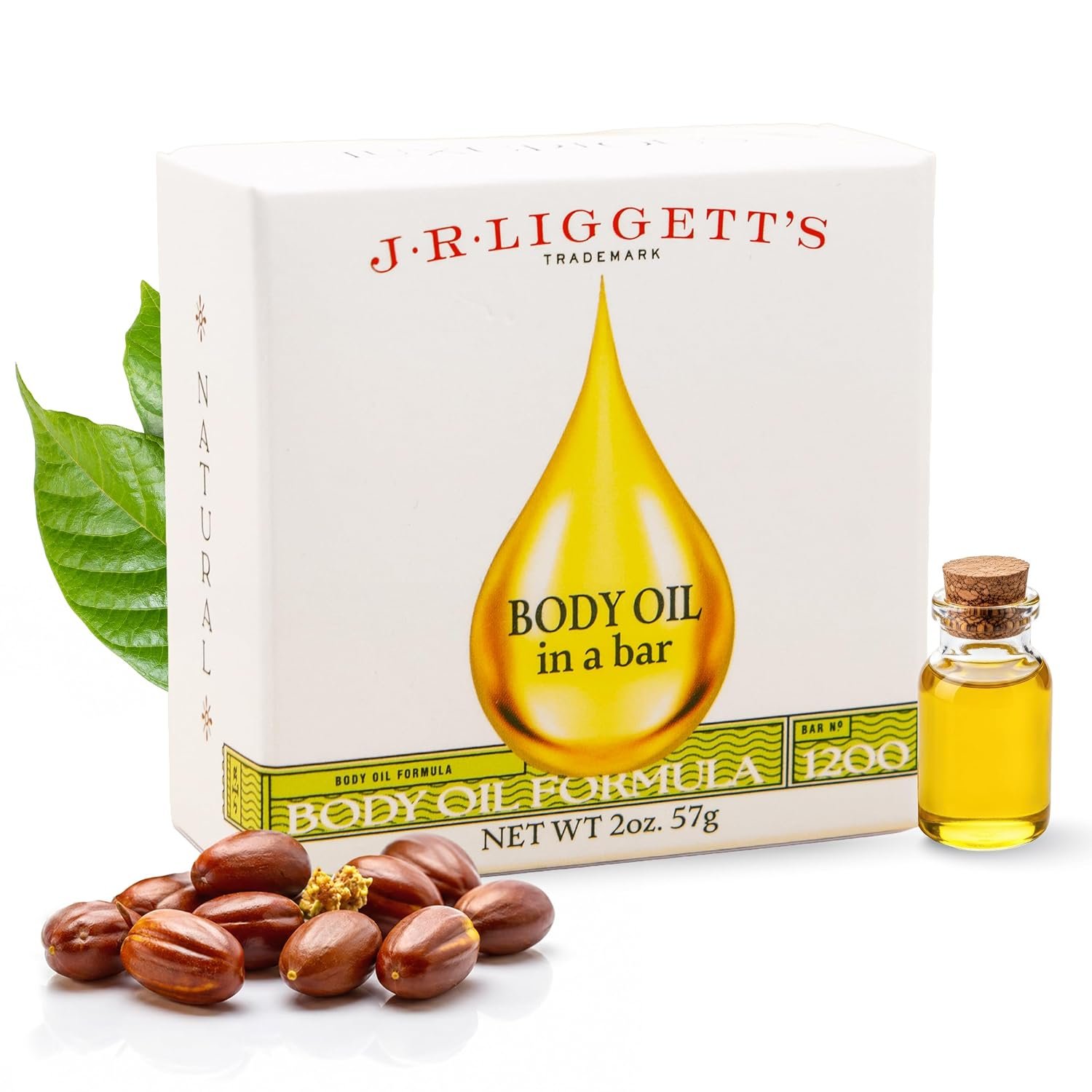 J.R.LIGGETT’S All-Natural Body Oil Bar for Face and Body 2 oz