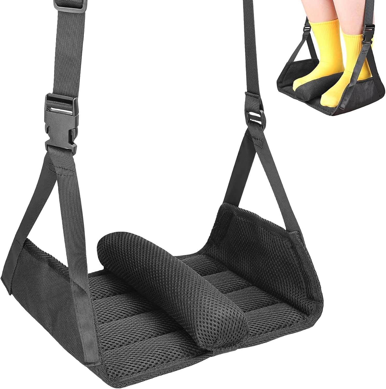 No Collapse Airplane Foot Hammock with Cylindrical Partition, 1 PCS