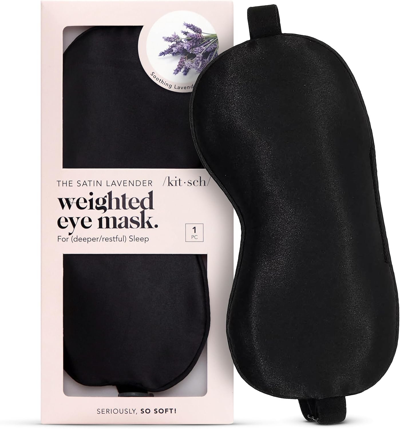 Kitsch Weighted Satin Sleep Mask | Eye Masks for Sleep – (4.1oz/116g)