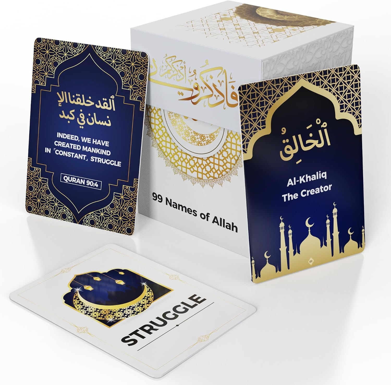 30 Days of Barakah Islamic Affirmation Cards & 99 Names of Allah Deck Dual Language Quranic Verses, Spiritual Cards for Encouragin & Learning Gift for Meditation, Ramadan, Eid, Daily Inspiration