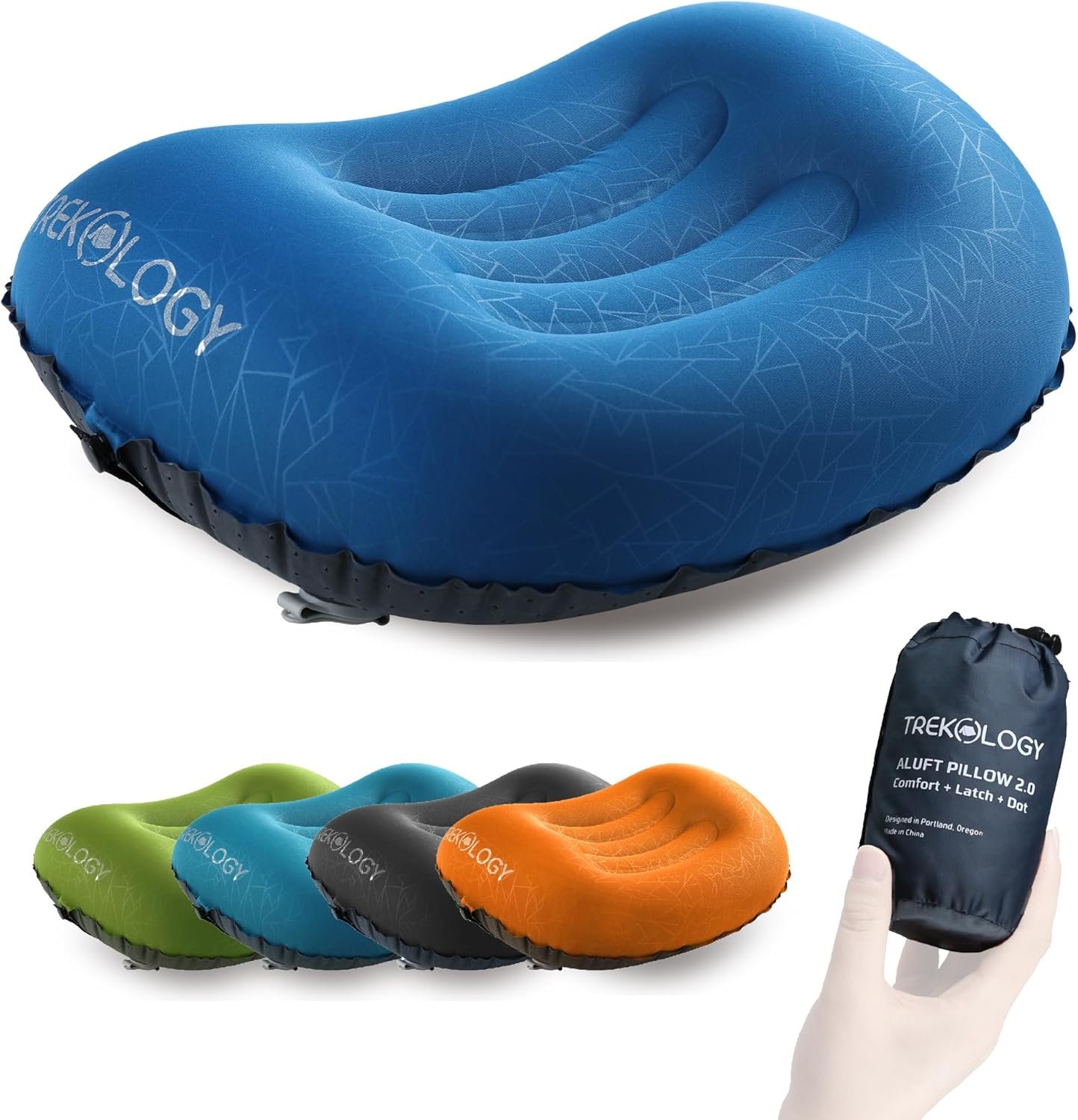TREKOLOGY Aluft 2.0 Small Inflatable Camping Pillow for Backpacking, Travel