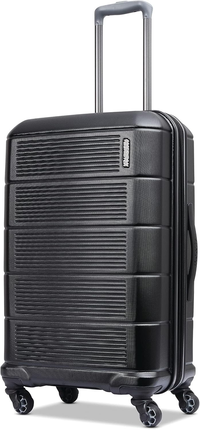 American Tourister Stratum 2.0 Expandable Hardside Luggage with Spinner Wheels, 24″ SPINNER, Jet Black