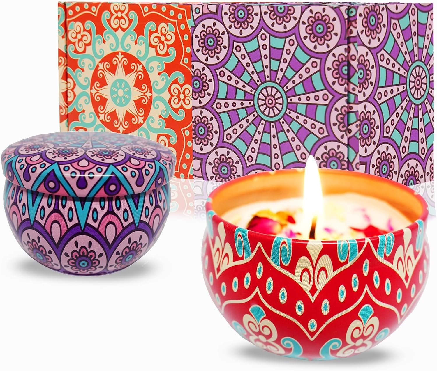 Scented Candles Gift for Women, Travel Small Candles Soy Wax 2 Pack