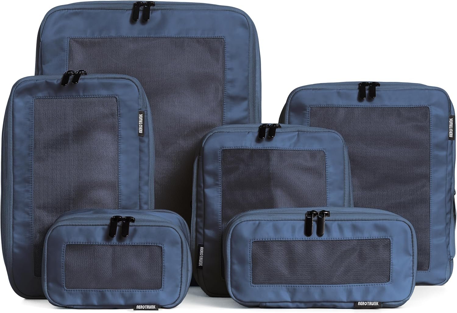 Aerotrunk Compression Packing Cubes for Travel, 6-Pack, Dark Blue