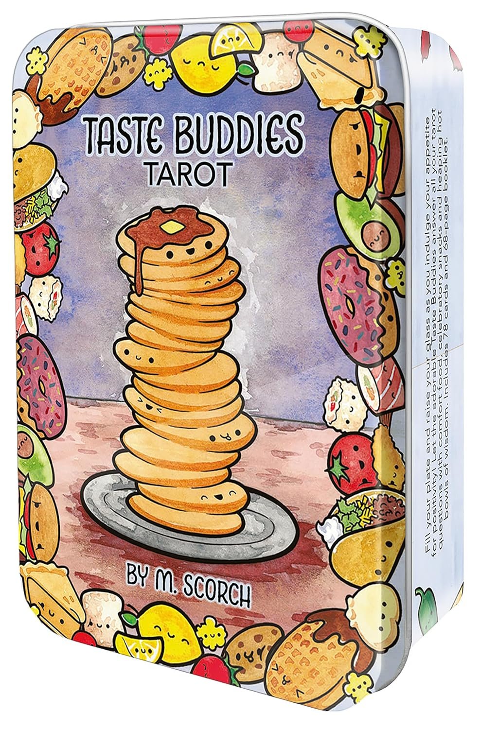 Taste Buddies Tarot: Pocket-Sized Deck in Adorable Tin, 78 Tarot Cards and 68-page Booklet, Humorous Food-Themed Deck, Kawaii Style Artwork, Positive and Playful, Unique Card Spreads, Fun for All Ages