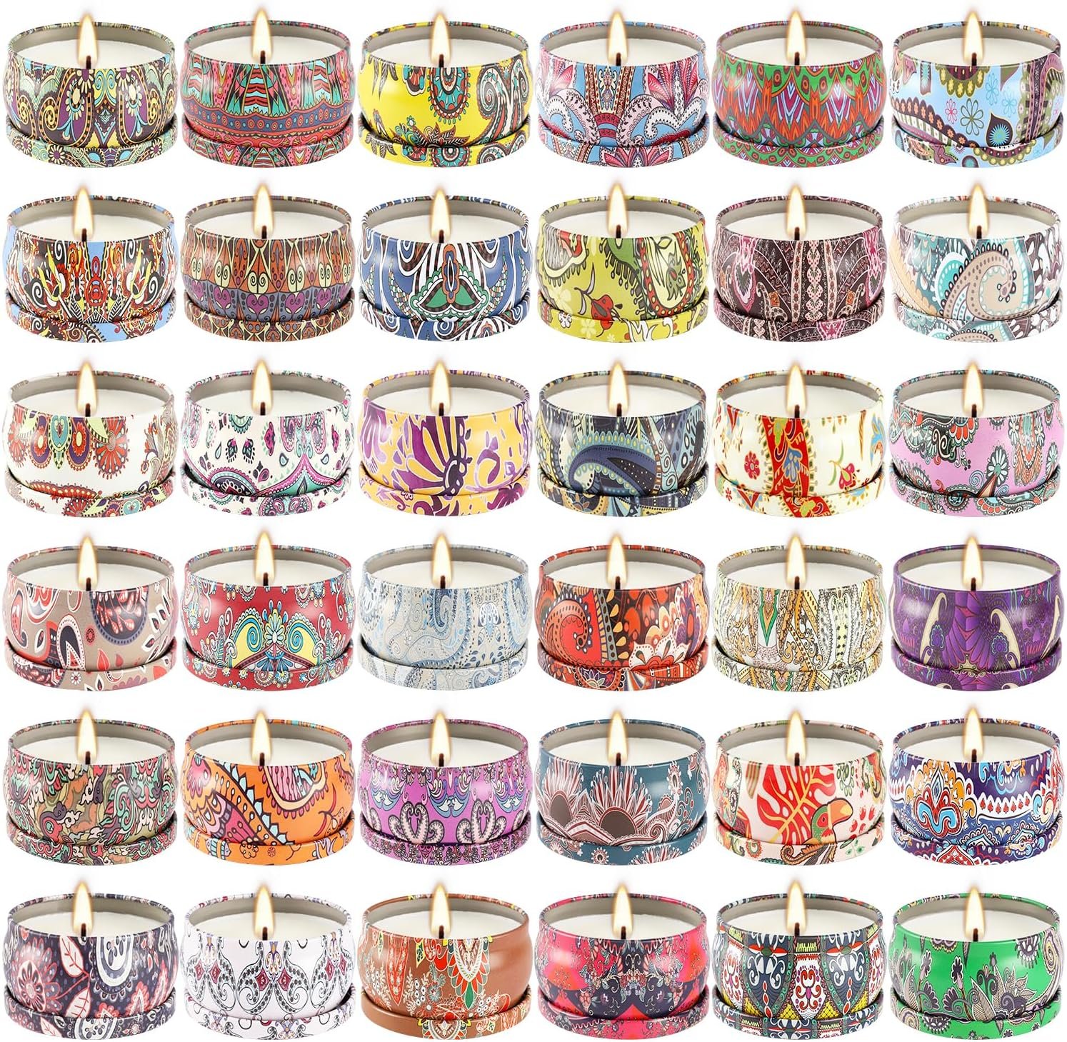 Scented Candle Gifts Set 36 Pack Soy Wax Travel Tin Jar Candles for Home 2.5 OZ Scented Candles for Mom for Christmas, Birthday, Thanksgiving, Mother’s Day.