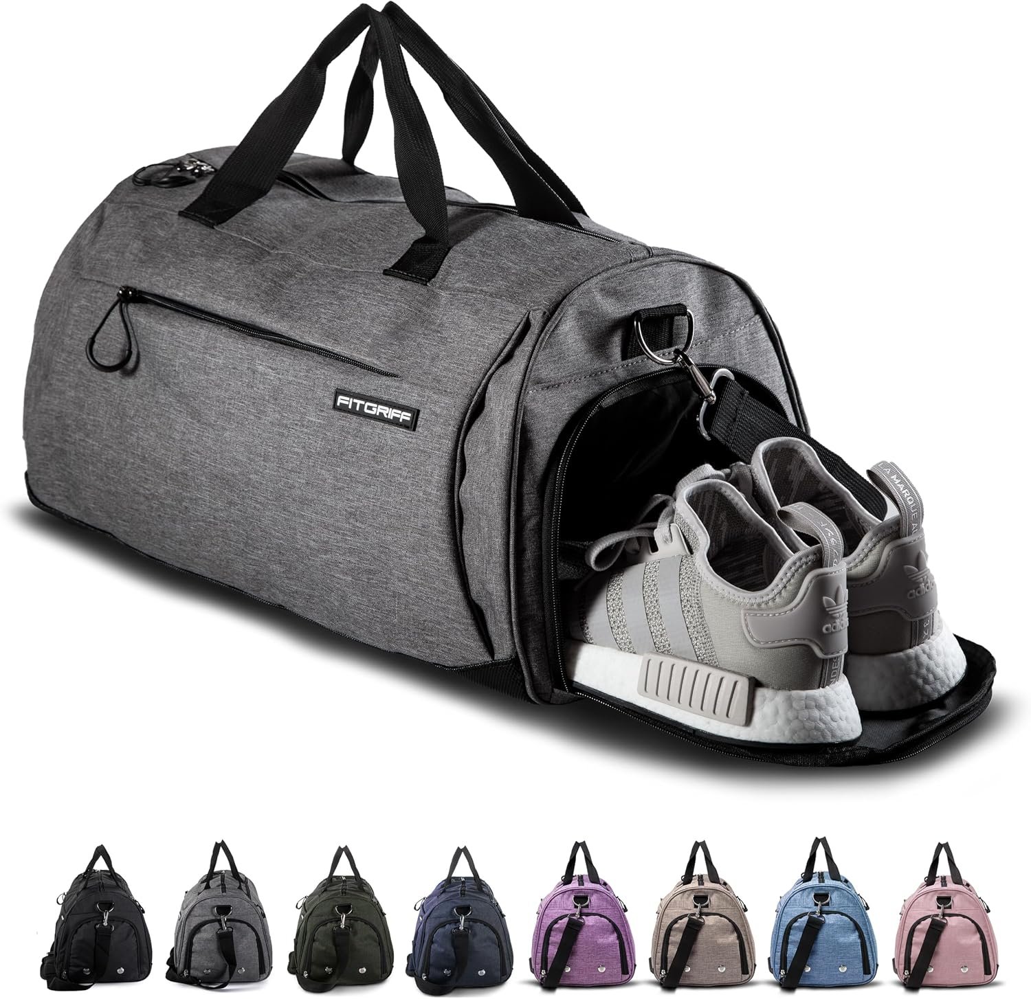 Fitgriff® Gym Bag for Men & Women with Shoe & Wet Compartment – Duffle Bag for Travel, Sports, Fitness & Workout