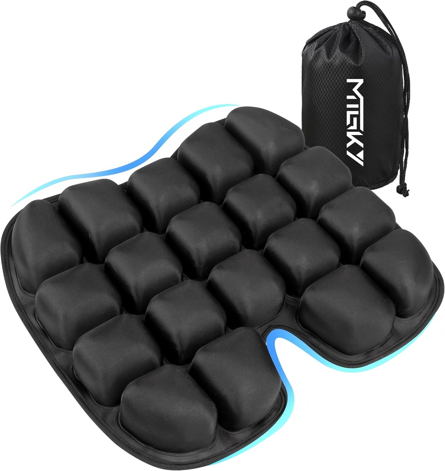Travel Cushion for Airplane,Portable&Adjustable Air Seat Cushion,Inflatable Cushion for Travel,Coccyx Tailbone Pain Relief Chair Pad