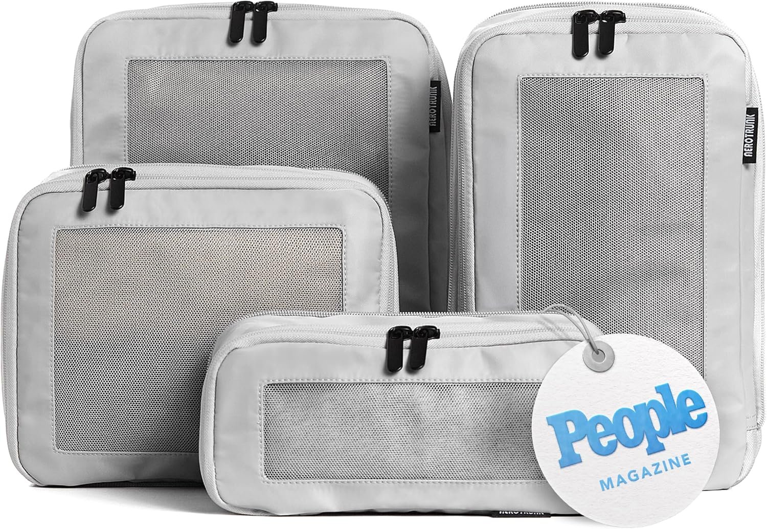 Aerotrunk Compression Packing Cubes for Travel, 4-Pack, Light Grey