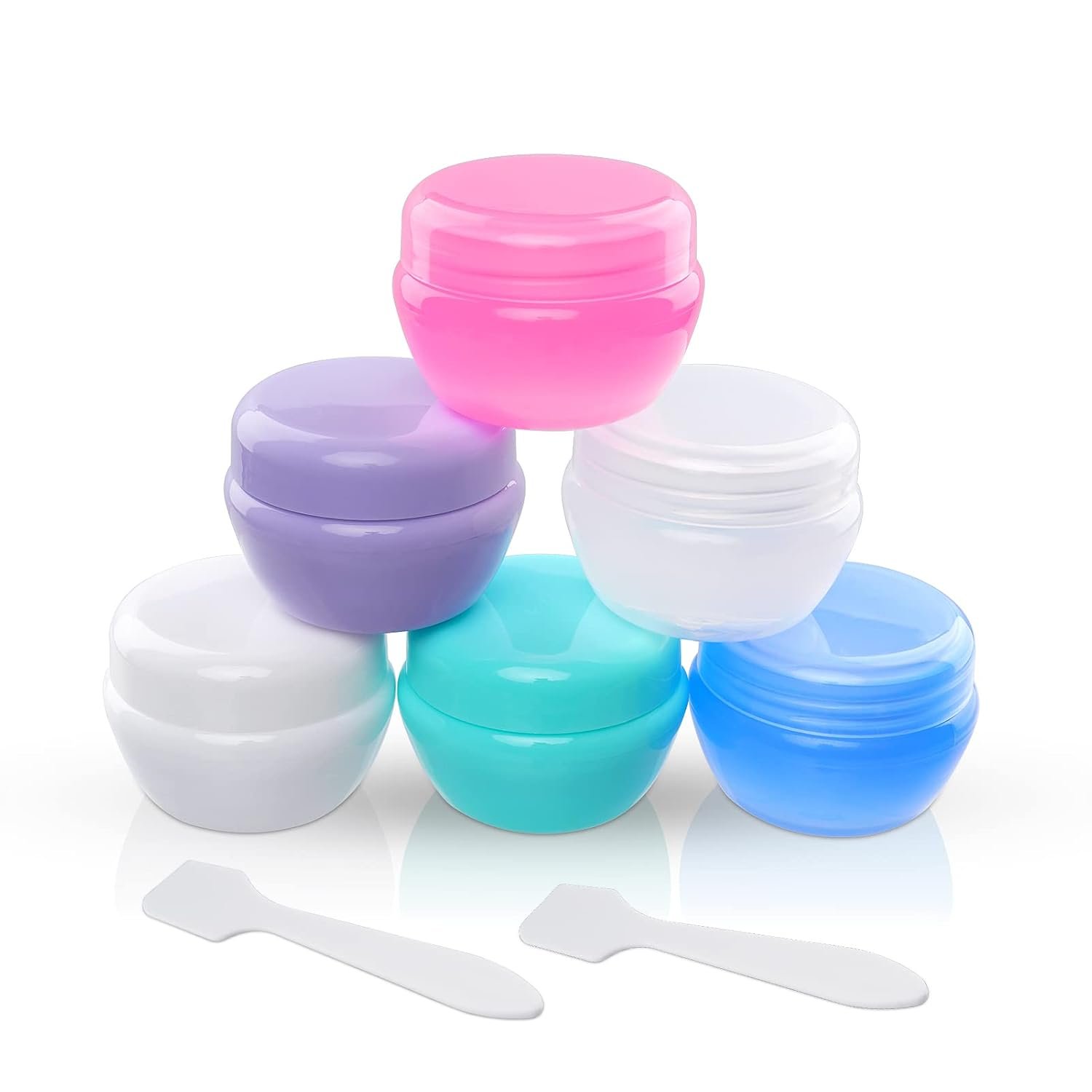 Cosywell Small Travel Containers Plastic 6 Pieces Travel Jars for Creams