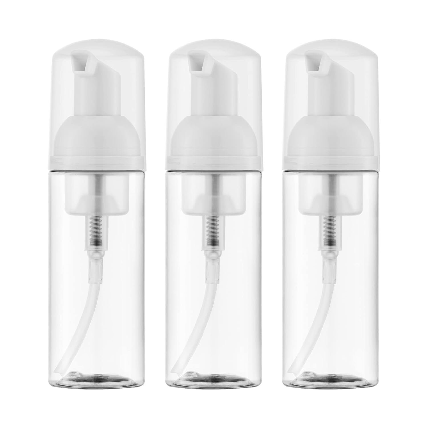 Travel Foam Pump Bottle, 2oz Small Size Foaming Soap Dispenser 3 Pack Clear