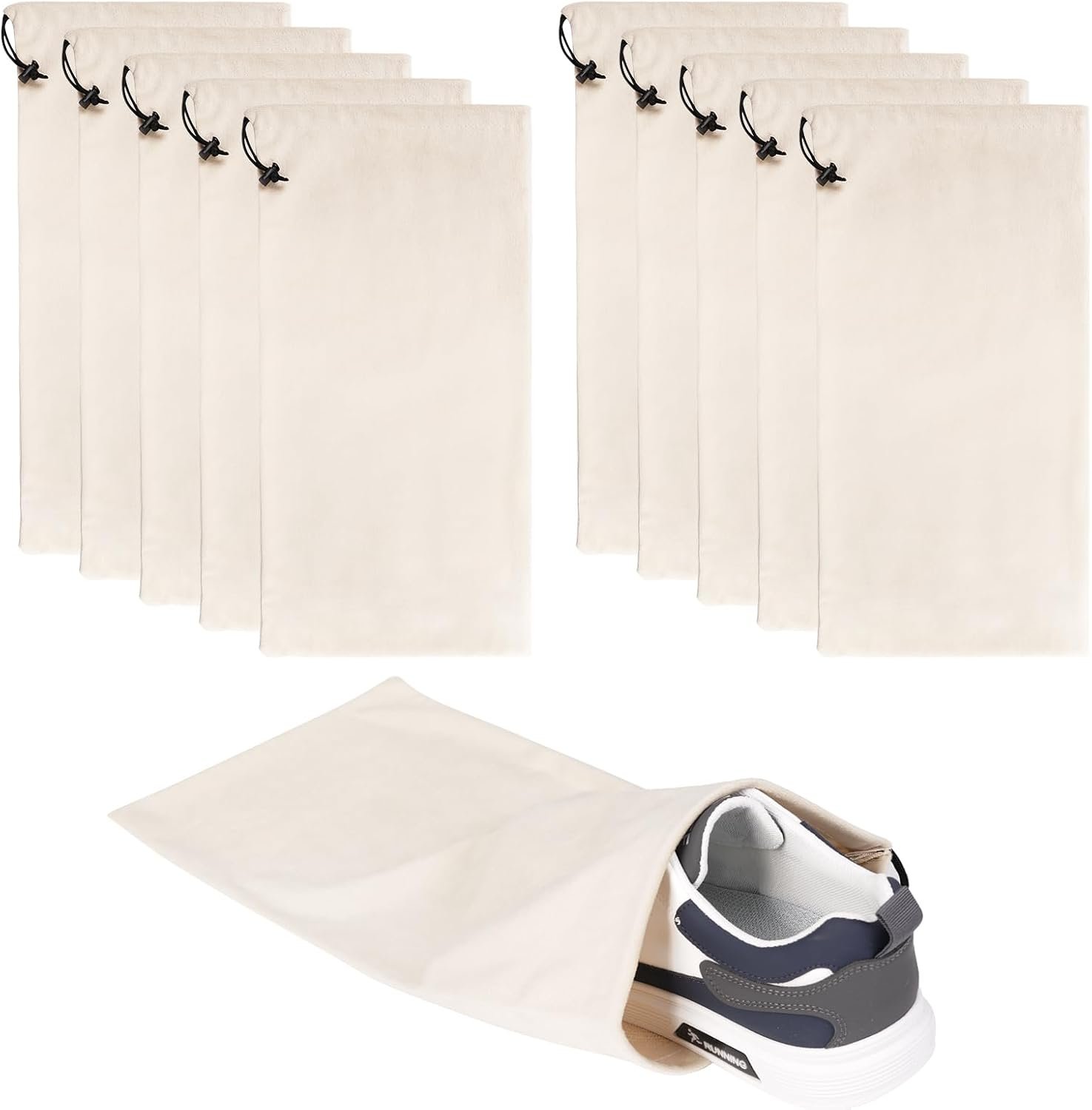 10 Pcs Single Shoe Bags for Travel, Dustproof Drawstring Travel Shoe Bag