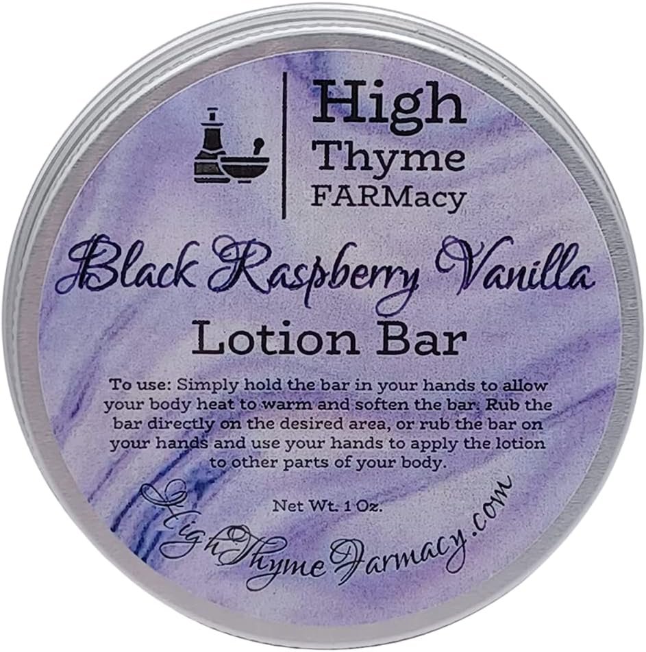 Black Raspberry Vanilla Lotion Bar – Solid Lotion Bars for Dry Skin – Moisturizing Beeswax Bar – Convenient Travel Hydration – Eco Friendly Solid Moisturizer – Zero Waste – Travel Friendly