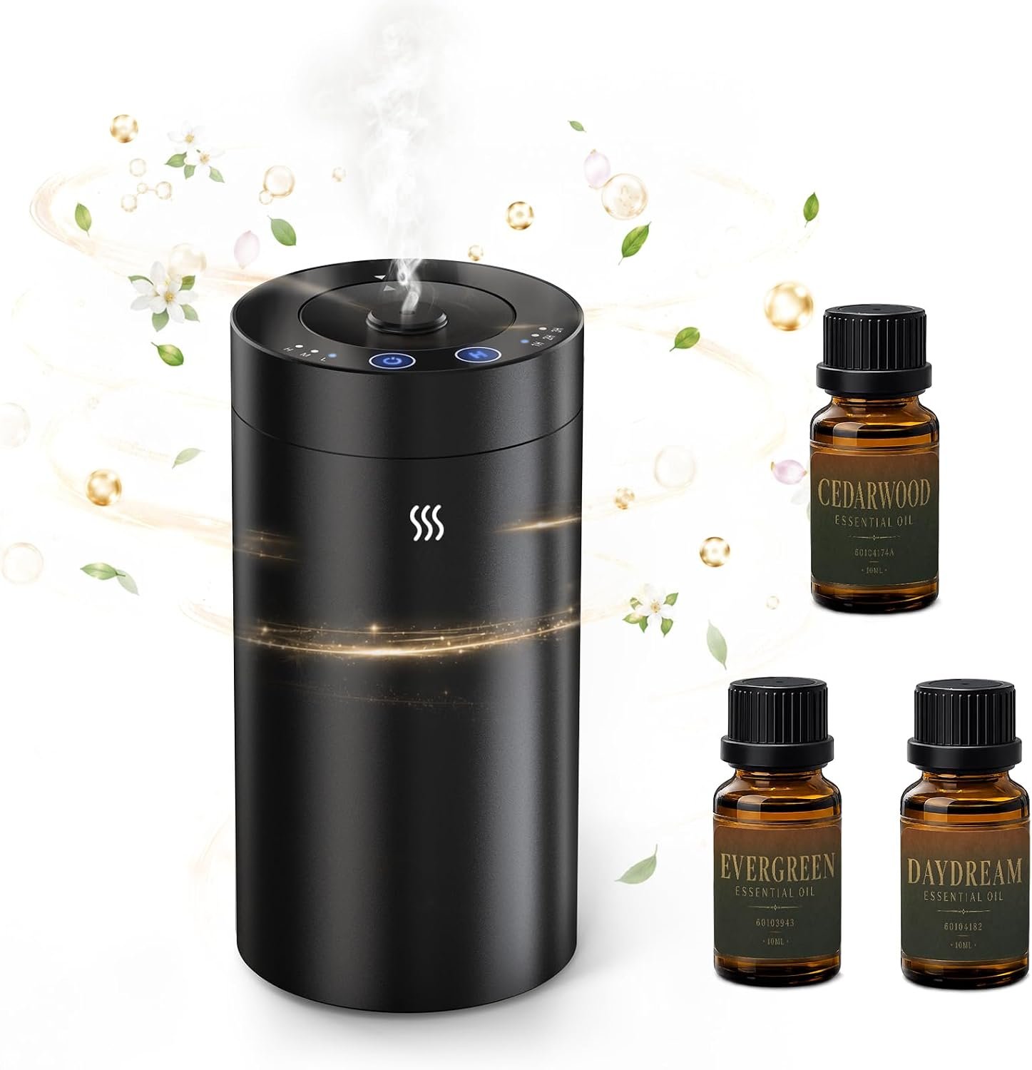 Waterless Essential Oil Diffuser with 3 Fragrance Oils Battery Operated