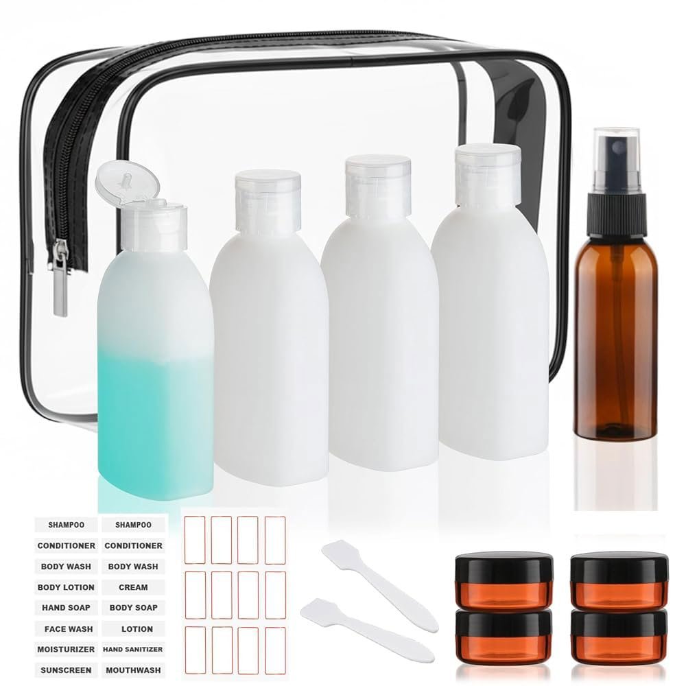 Travel Bottles for Toiletries 3.4oz 10 PCS Travel Shampoo Bottles