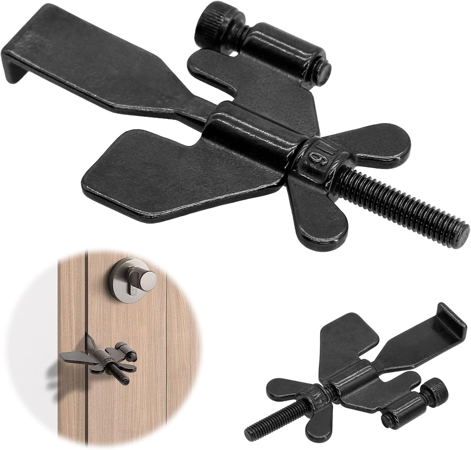 2 PCS Portable Door Lock Upgraded,Heavy Duty Adjustable Portable Door Lock for Travel, Portable Security Door Locks Devices for Home,Hotel,Dorm,Additional Security and Safety