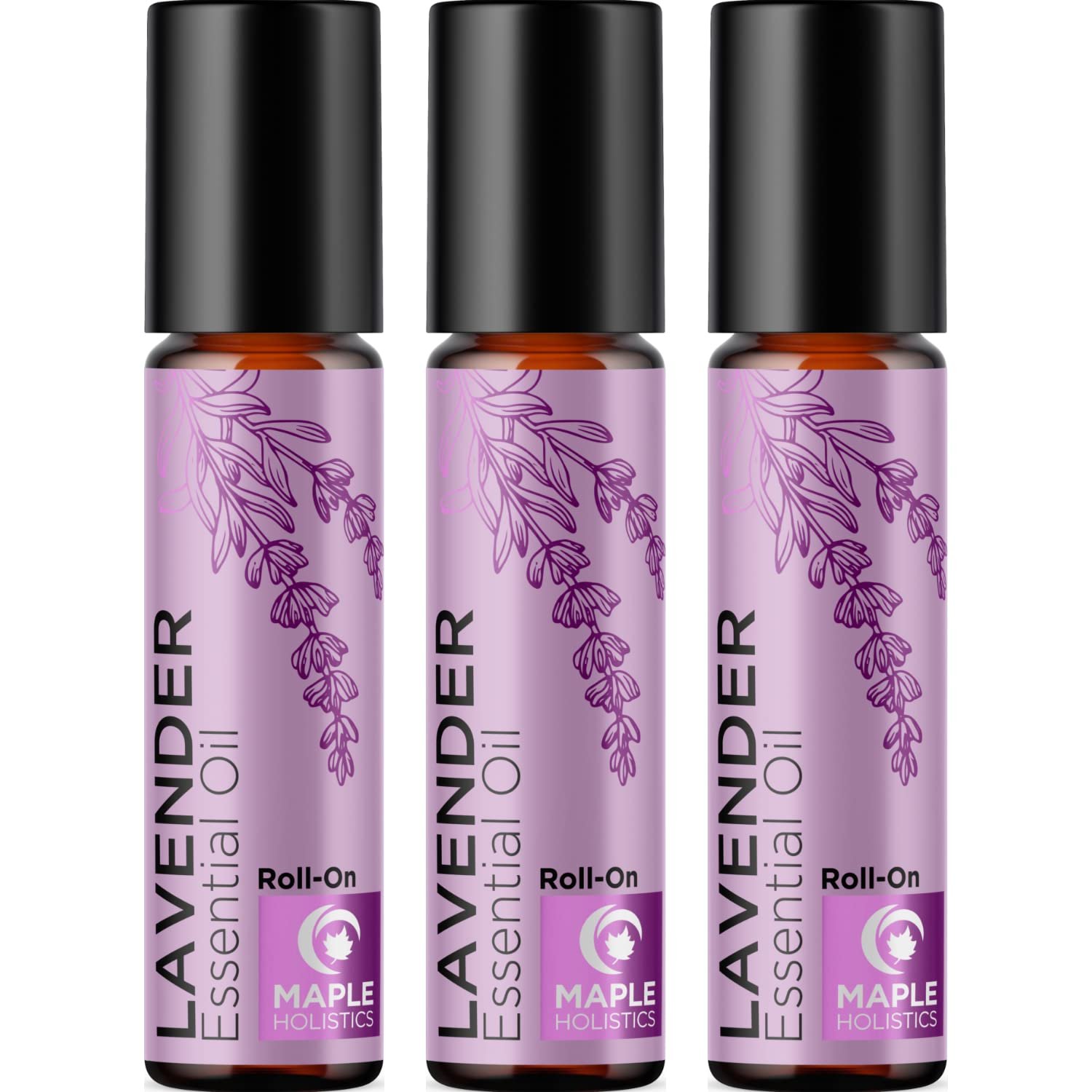 Lavender Essential Oil Roll On – Calming Aromatherapy Oil Roller for Sleep Headaches and Relaxation – Natural Pre-Diluted Sleep Oil for Nighttime Relaxation with Lavender Essential Oil for Skin 3-Pack