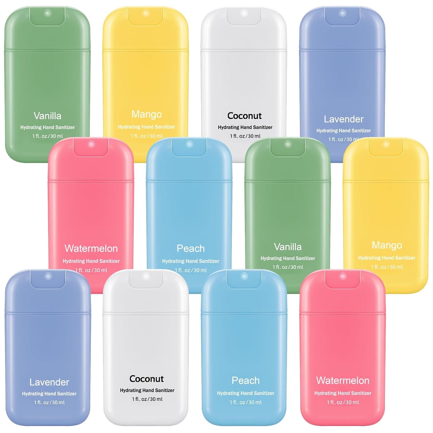 12 Pack Mist Hand Sanitizer Spray with Keychain Thank You Gift, Fresh