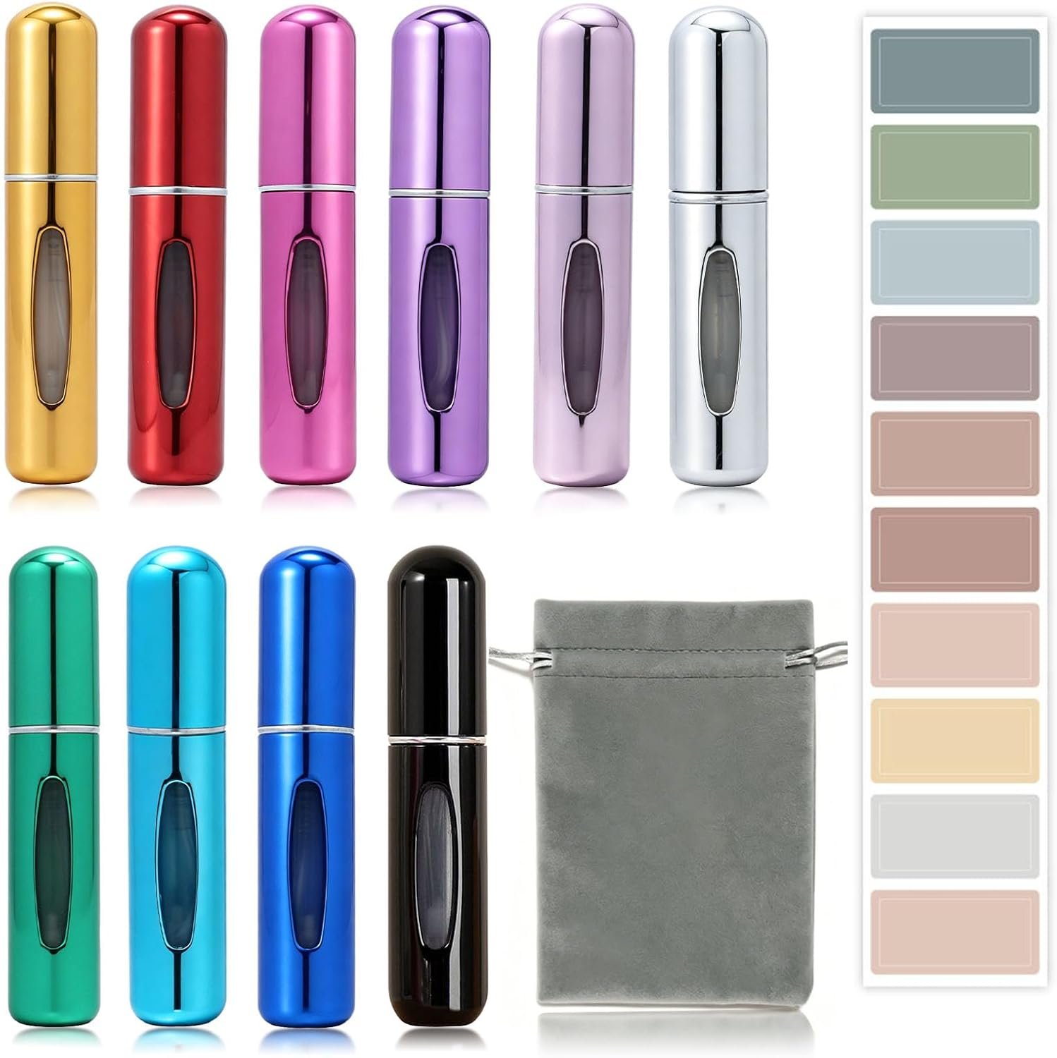 Perfume Travel Refillable Atomizer, Mini Perfume Atomizer Refillables, Scent Pump Case, Small Perfume Spray (10Pcs,5ml)