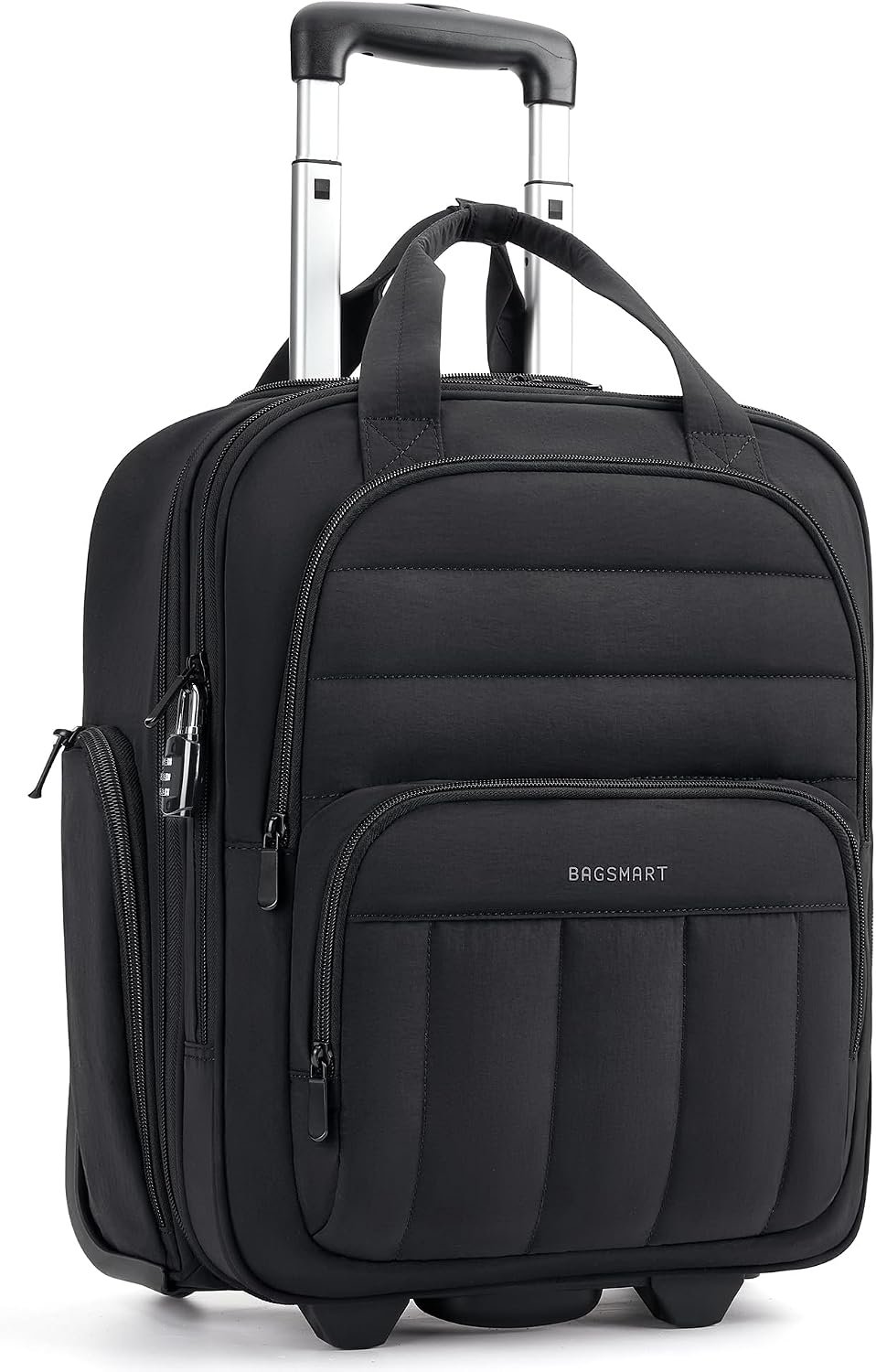 BAGSMART Small Underseat Carry on Luggage with Wheels, 16 inch Small Under Seat Luggage, Lightweight Travel Suitcase for Women, Classic