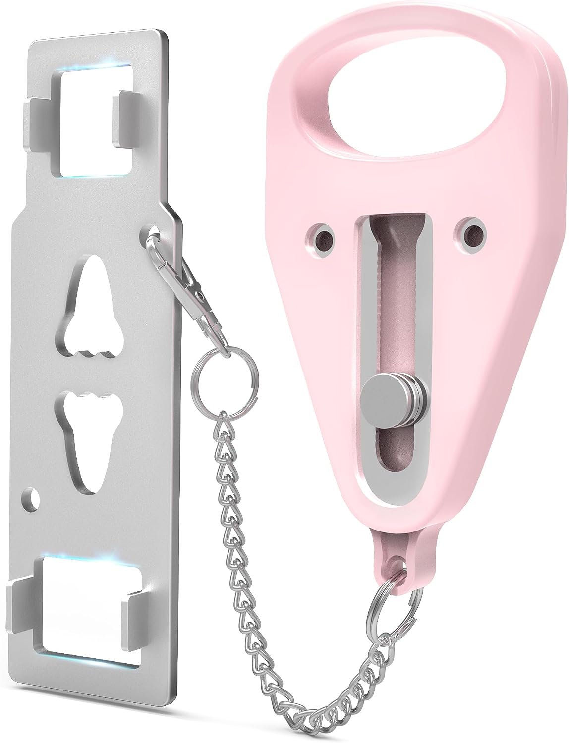Portable Door Lock Security, Hotel Door Locks for Travelers, Home Security Devices for Apartment, Airbnb, College, Hotel, School-Additional Home Safety Lock for Front Door (Pink)