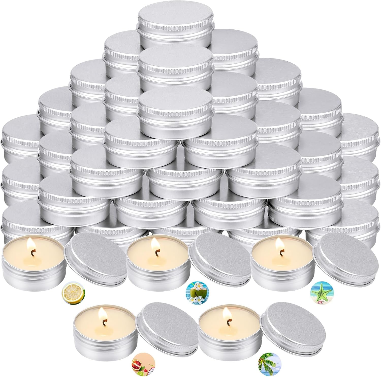 MTLEE 50 Pcs Mini Scented Candles Gift Wedding Shower Favors Gifts