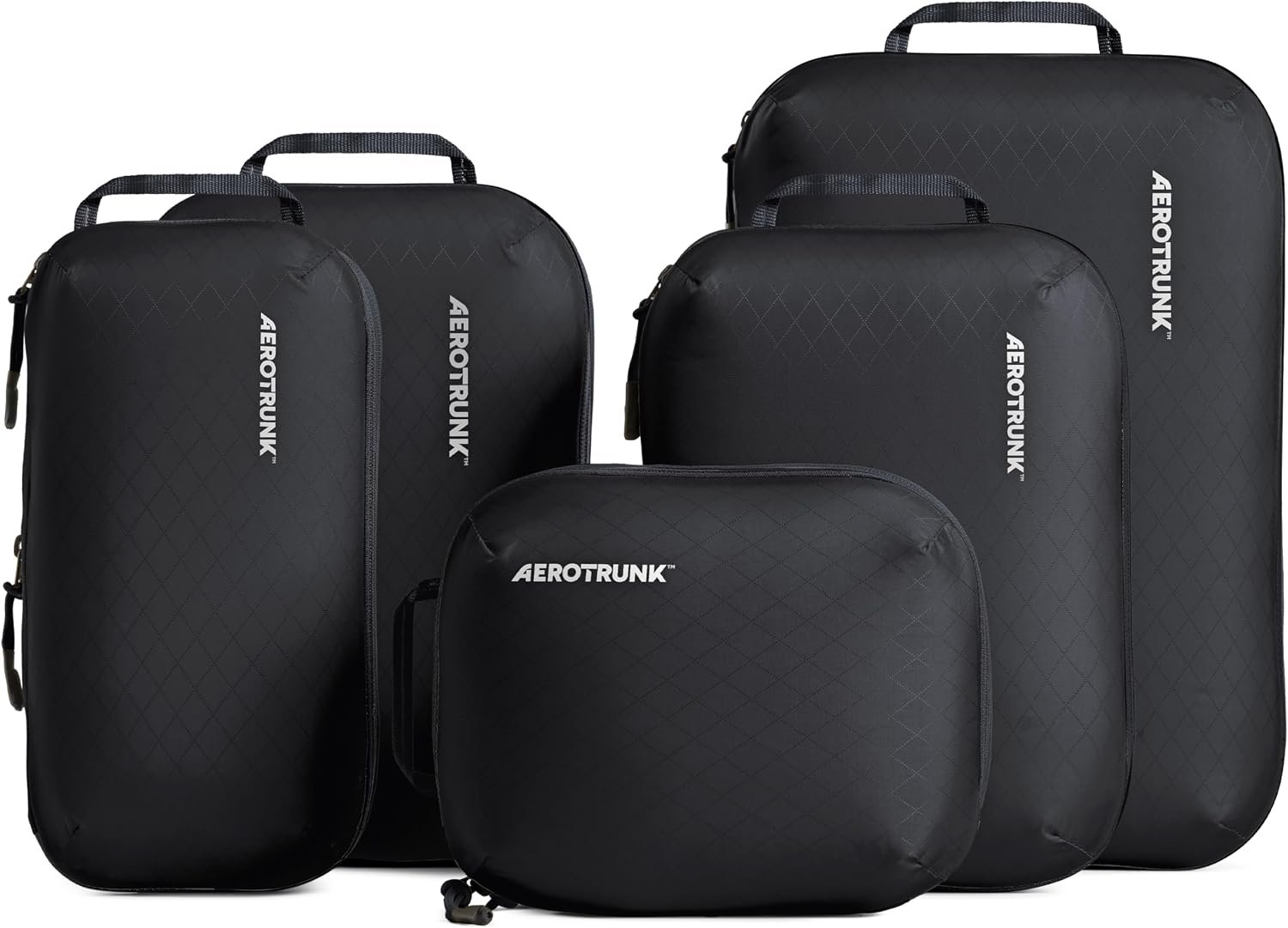 Aerotrunk Ultralight Compression Packing Cubes for Travel, 6-Pack, Black