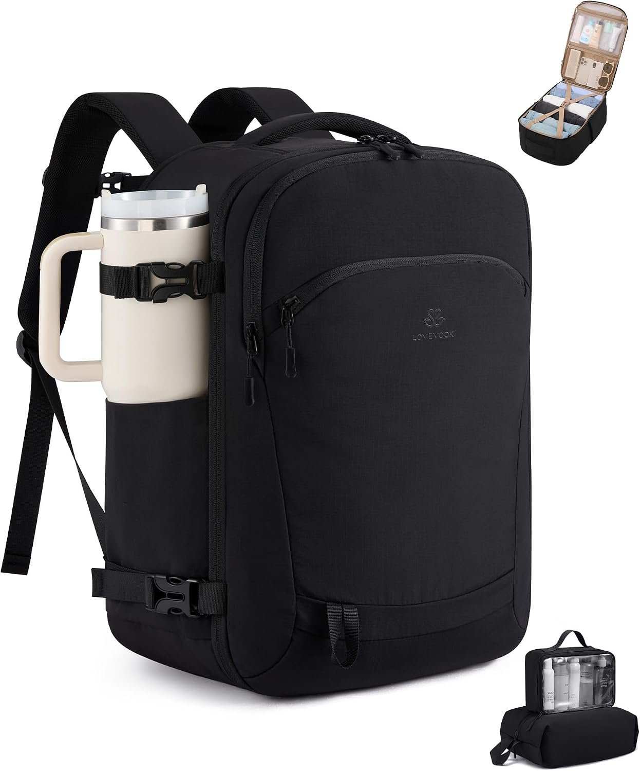 LOVEVOOK 40L Travel Backpack for Women, Airline Approved Carry On Backpack