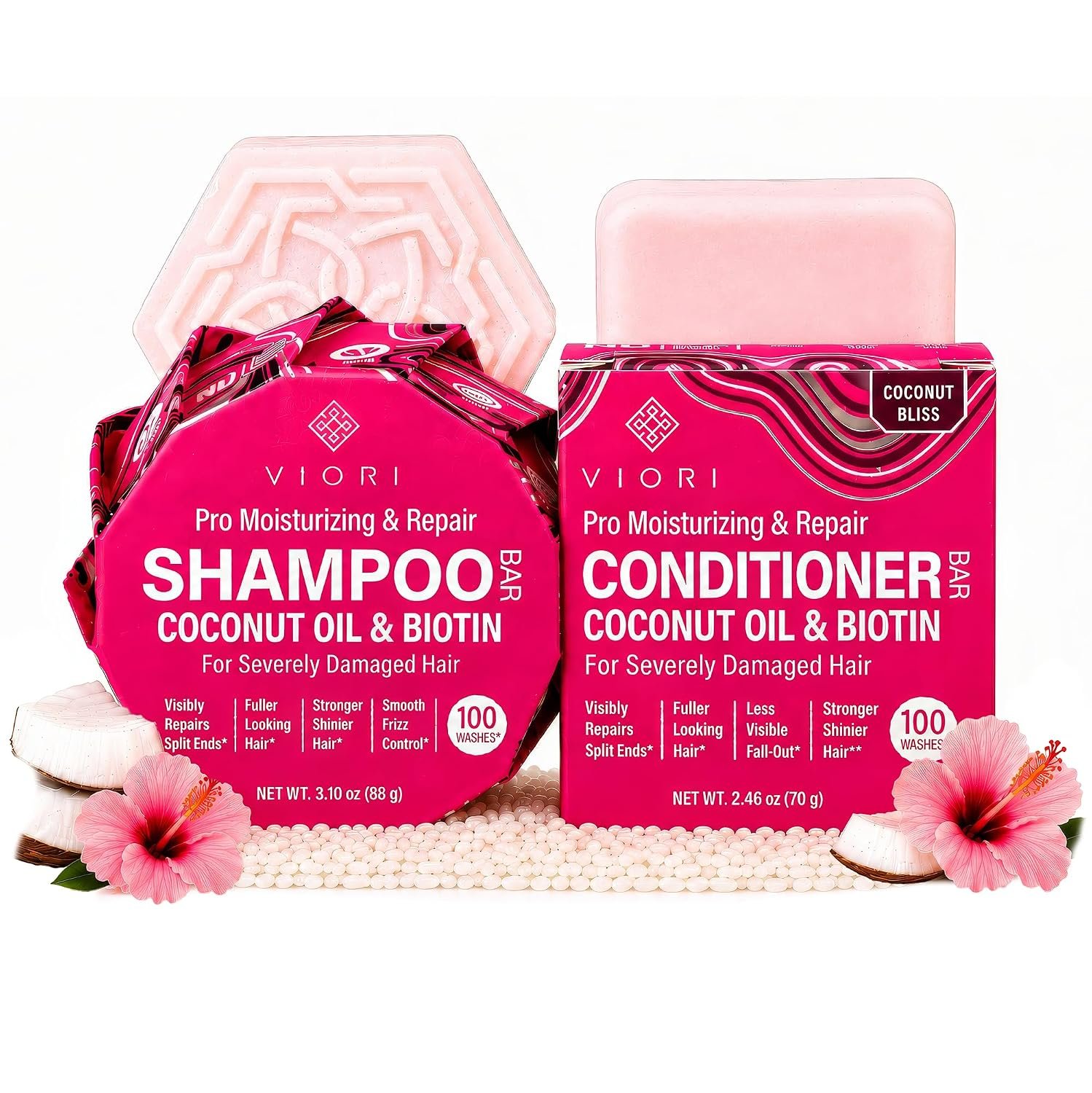 Viori Coconut Advanced Repair Shampoo & Conditioner Set – Dry Damaged Hair