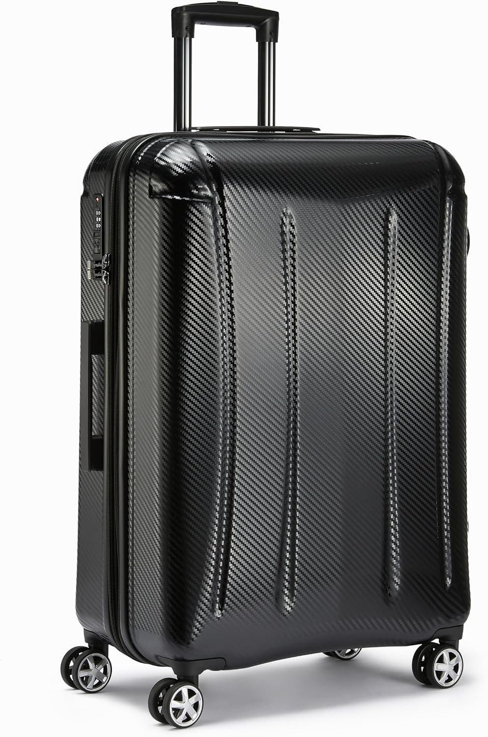 Amazon Basics 30-Inch Hardside Checked Spinner Luggage With TSA Lock, Lightweight Expandable Suitcase, Scratch-Resistant Surface, 8 Multi-directional Wheels, Black
