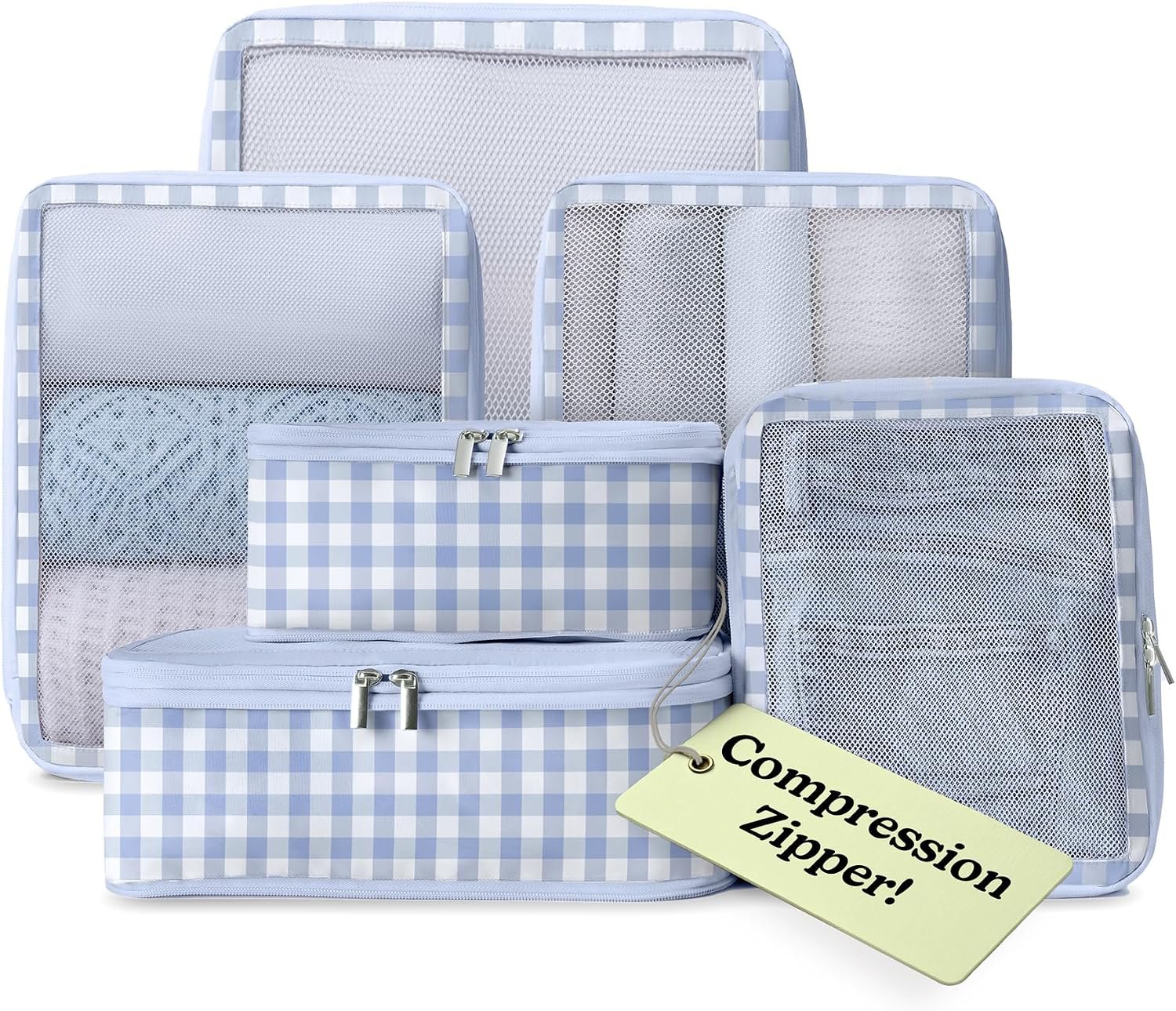 Vandel Space-Saving Compression Packing Cubes for Women 6-Pack Compressible
